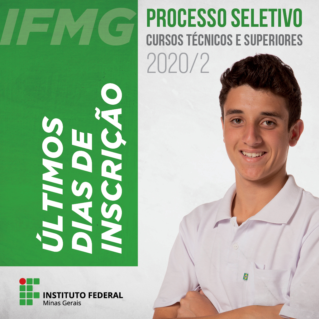 Inscrição no Processo Seletivo 2020/2 termina em 16/10